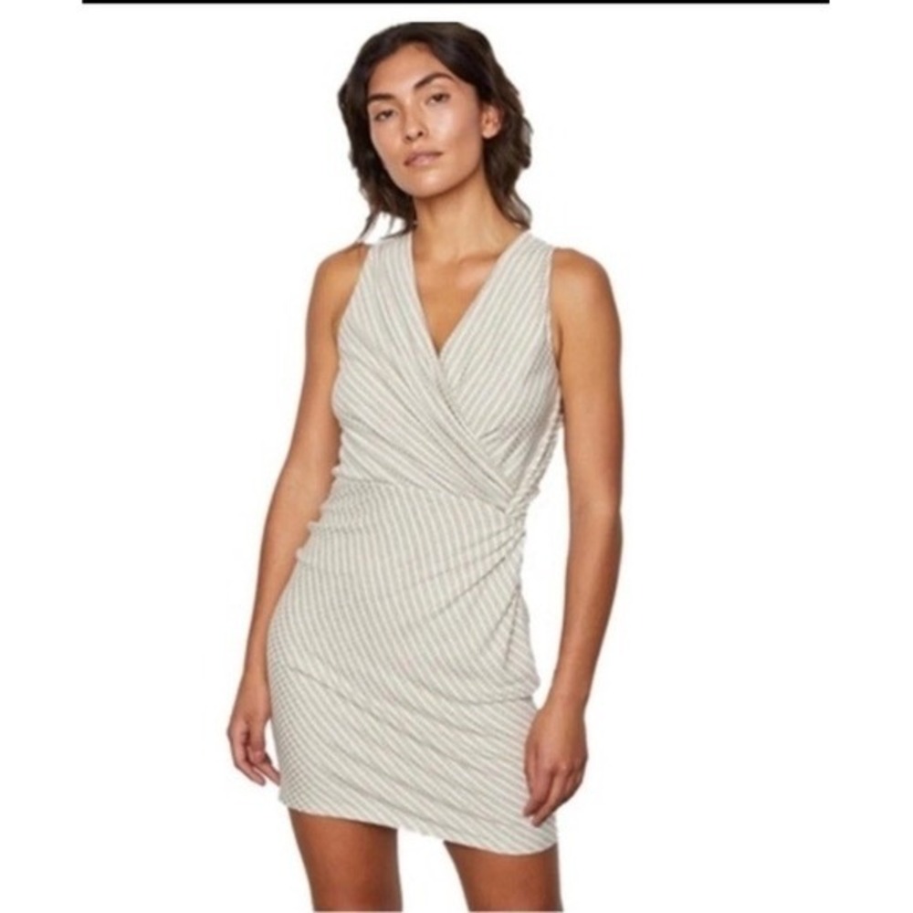 Bailey 44 Tiva Striped Sleeveless‎ Sheath Faux Wrap Dress Women's Small